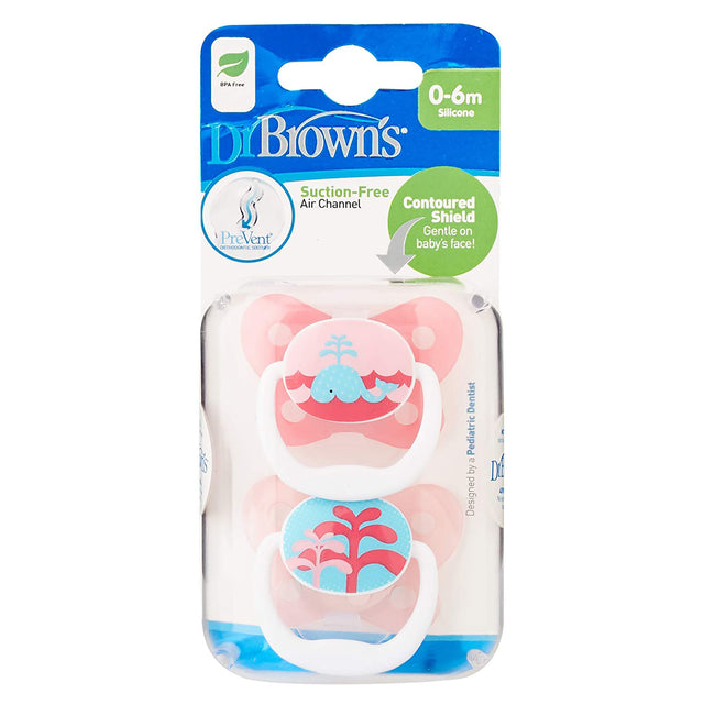 Dr Browns Animal Soother Pink Butterfly 0-6 Months 2 Pack