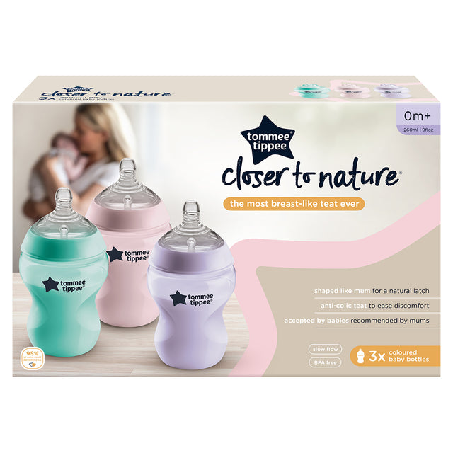 Tommee Tippee Colour My World Feeding Bottles 260ml 3pk