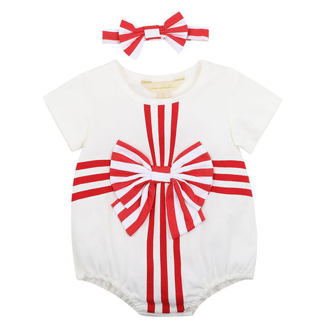 Minihaha Gift Romper with Headband, White