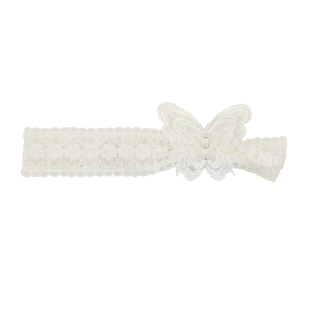 Bebe Lace Butterfly Headband Ivory