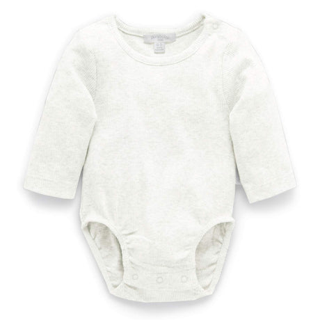 PureBaby Ribbed Long Sleeve Bodysuit - Vanilla