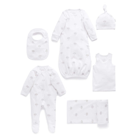 PureBaby Newborn Hospital Pack - Pale Grey Tree