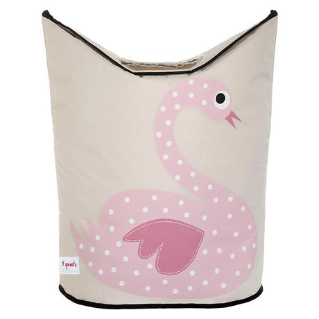 3 Sprouts Laundry Hamper - Pink Swan