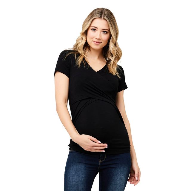 Ripe Embrace Short Sleeve Nursing Tee - Black