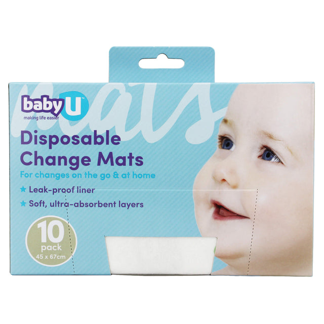 babyU Disposable Change Mats 10 Pack