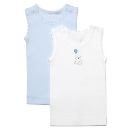 Marquise Singlet 2-Pack - White Bear/Blue