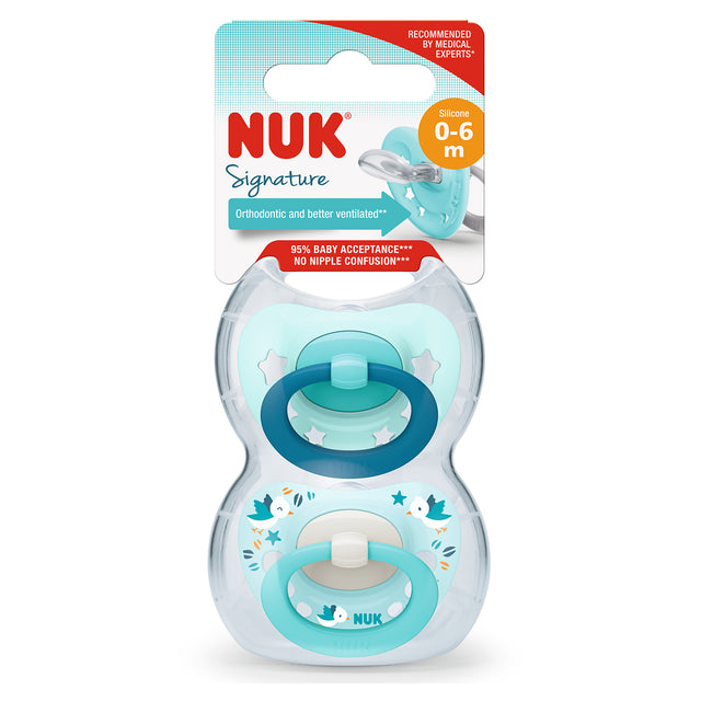 NUK Signature Silicone Soother 0-6 Months Boy