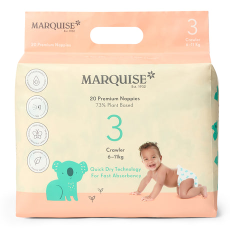 Marquise Crawler Nappies 20pk Size 3