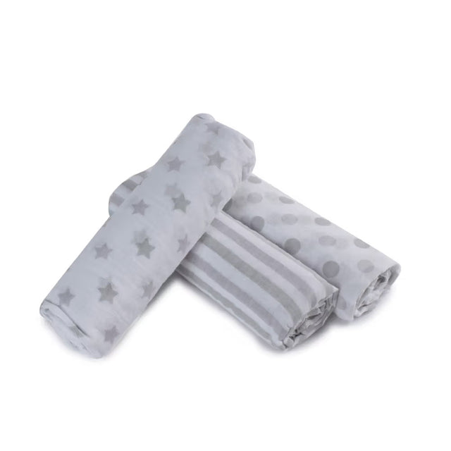 Bubba Blue Everyday Essentials Muslin Wraps, (Pack of 3)