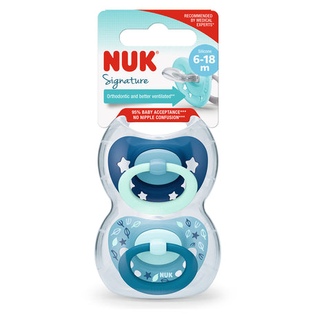 NUK Signature Silicone Soother 6-18 Months Boy