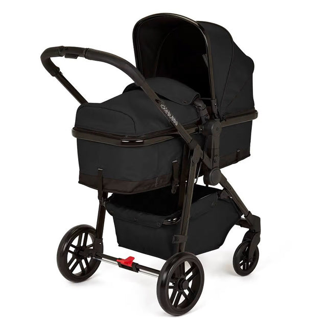 Ickle Bubba Moon All In One Four Wheel Pram Black & Black