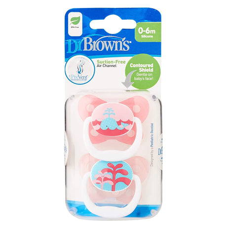 Dr Browns Animal Soother Pink Butterfly 0-6 Months 2 Pack