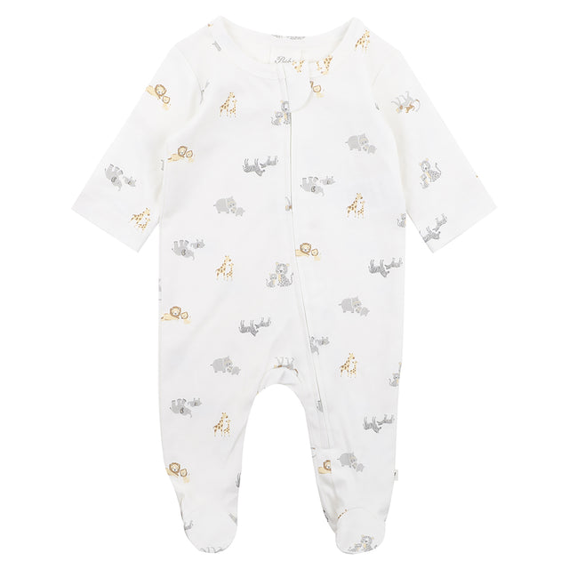 Bebe White Label Organic Long Sleeve Romper Safari