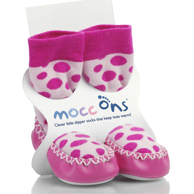 Sock Ons Mocc Ons Pink Spot