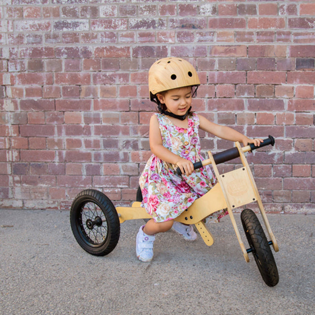 Trybike 4 in 1 Wooden Bike Brown Saddle Seat Cover & Chin Protector