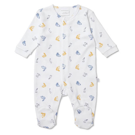 Marquise Footed Studsuit - Blue Bunny