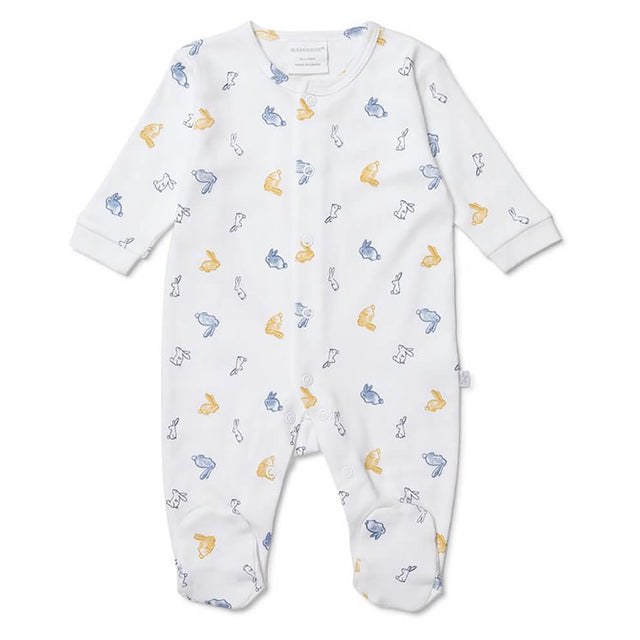 Marquise Footed Studsuit - Blue Bunny