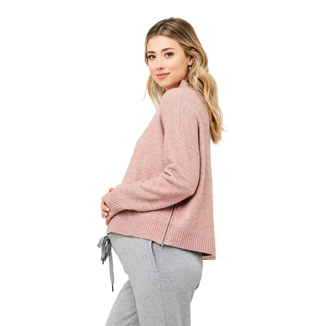 Ripe Jade Crop Nursing Knit - Dusty Pink