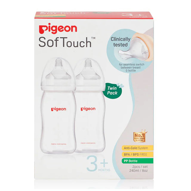 Pigeon SofTouch Bottle PP Twin Pack 240ml