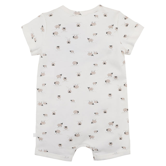 Bebe White Label Organic Short Sleeve Romper Sheep