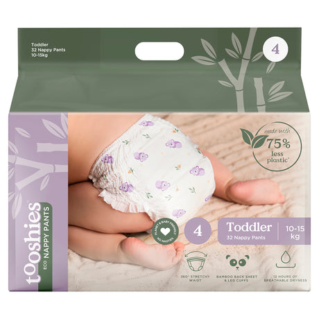 tooshies ECO Nappy Pants - Size 4 Toddler - 32Pk