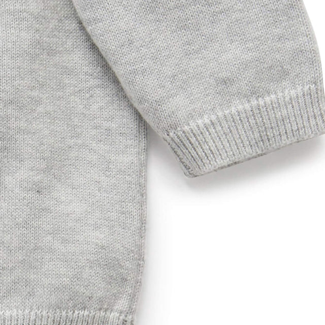 PureBaby Cotton Cardigan - Pale Grey Melange