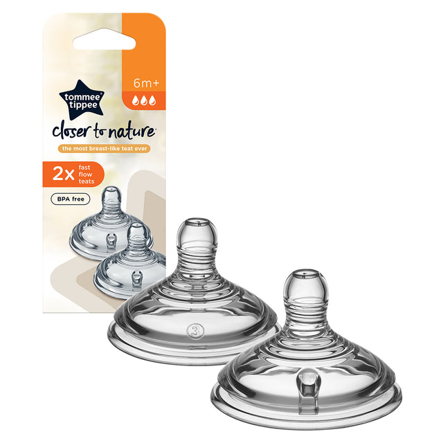 Tommee Tippee Clear Fast Flow Teats 2 Pack