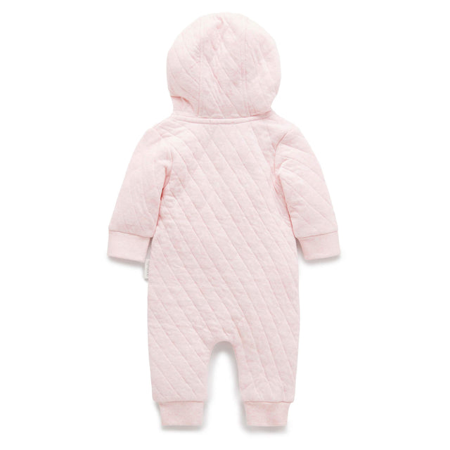 PureBaby Quilted Growsuit - Soft Pink Melange