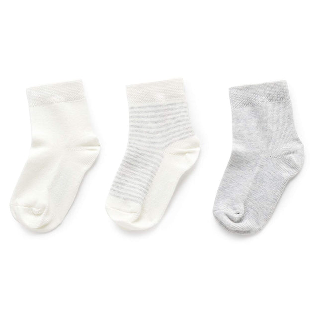 PureBaby 3 Sock Pack - Grey Melange