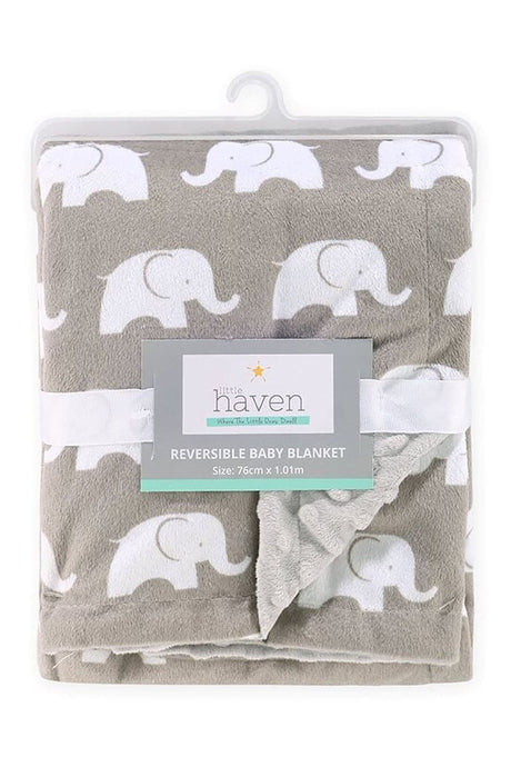 Little Haven Velour Pram Blanket - Elephant