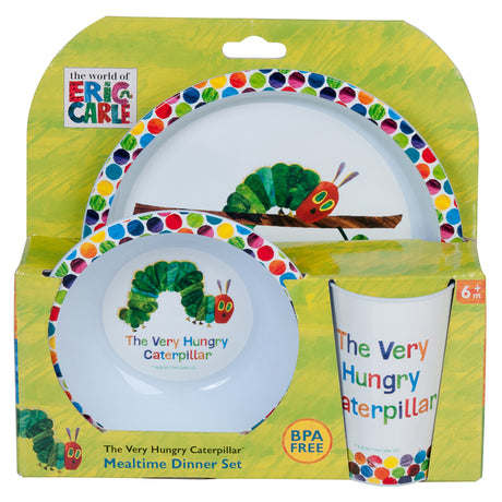 The Very Hungry Caterpillar 3 Piece Dinner Set with Bowl, Cup & Plate