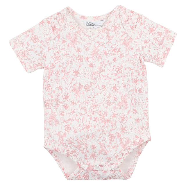 Bebe Bird Print Short Sleeve Bodysuit