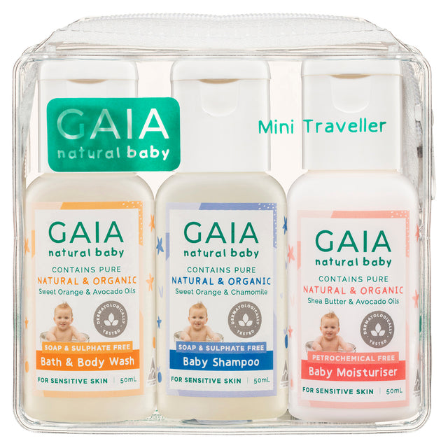 Gaia Natural Baby Mini Traveller 3 Bottle Set