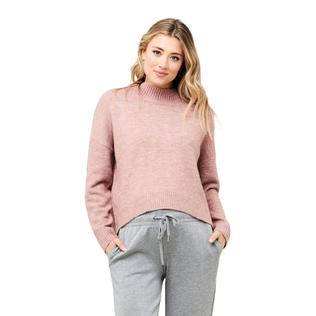 Ripe Jade Crop Nursing Knit - Dusty Pink