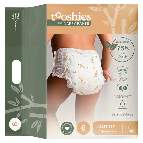 tooshies ECO Nappy Pants - Size 6 Junior- 26Pk