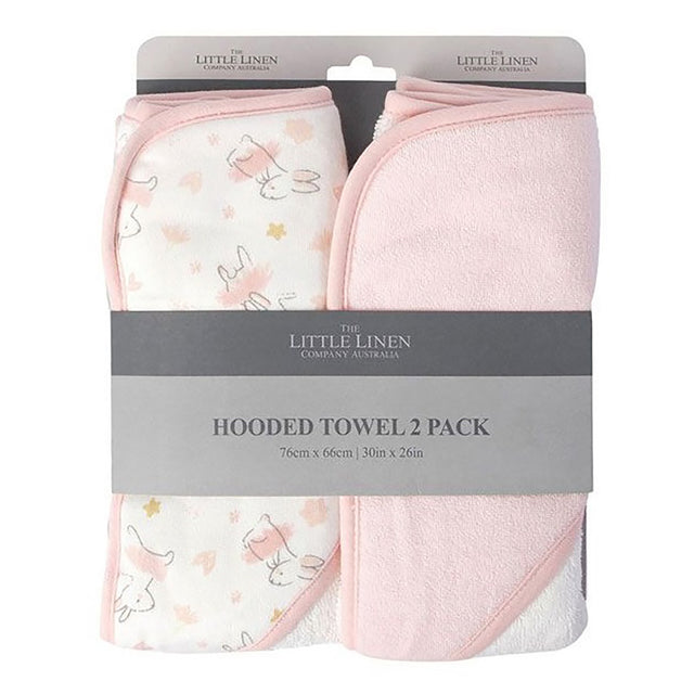 Little Linen Hooded Towel 2Pk - Ballerina Bunny