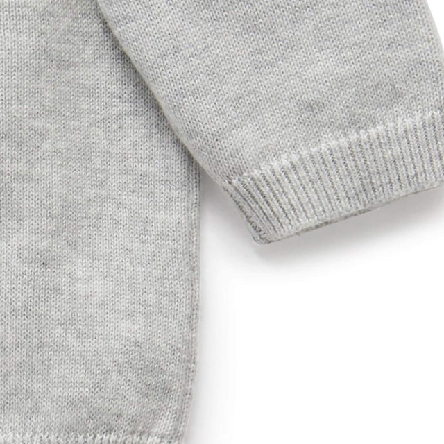 PureBaby Cotton Cardigan - Pale Grey Melange