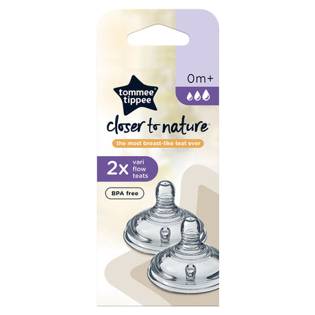 Tommee Tippee Clear Variable Flow Teats 2 Pack