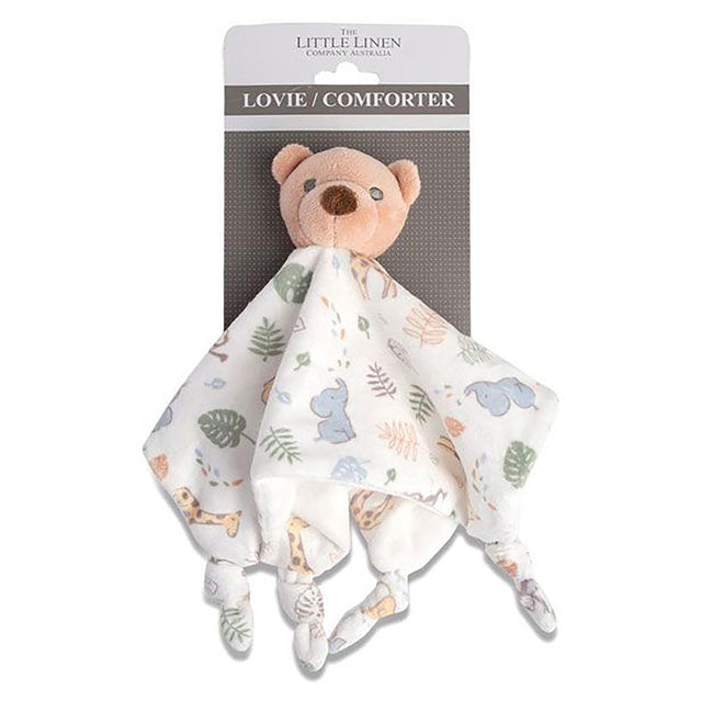 Little Linen Baby Comforter Toy/Security Blanket - Safari Bear