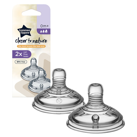 Tommee Tippee Clear Variable Flow Teats 2 Pack