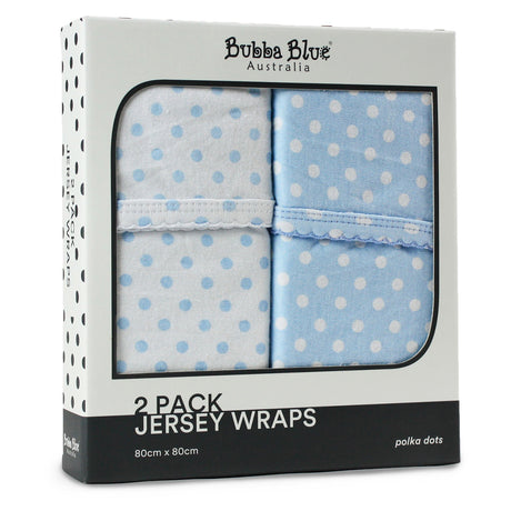 Bubba Blue 2 Pack Jersey Wraps - Blue Polka Dots