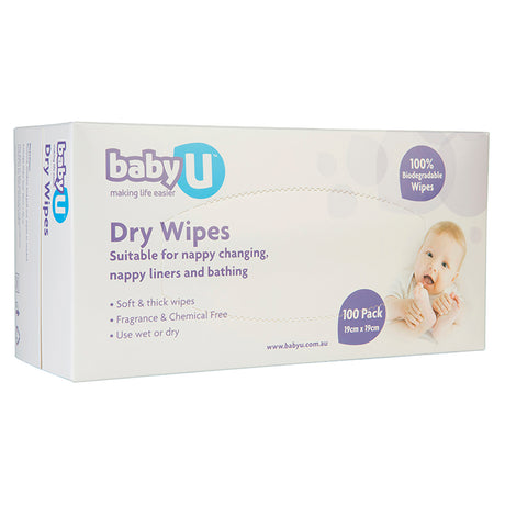 babyU Dry Wipes 100 Pack