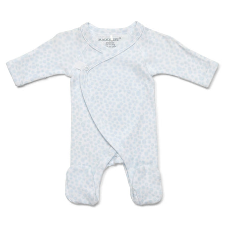 Marquise Studsuit Footed Wrap - Blue Dot