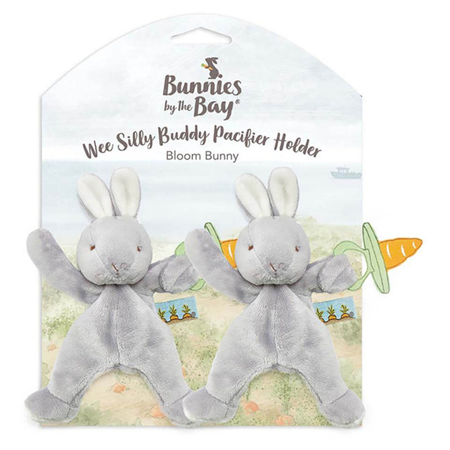 Bunnies By the Bay Wee Silly Buddy Pacifier Holder Twin Pack - Bloom Bunny