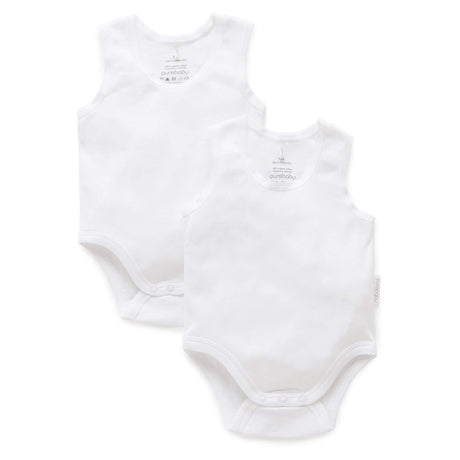 PureBaby Rib Bodysuit 2-Pack - White