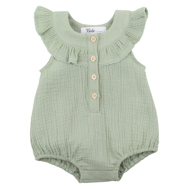 Bebe Sage Green Crinkle Bodysuit