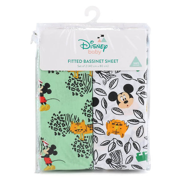 Disney Mickey Doodle Zoo 2Pk Bassinette Sheets