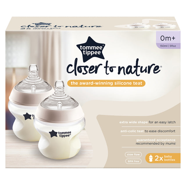 Tommee Tippee Clear Feeding Bottle 2PK