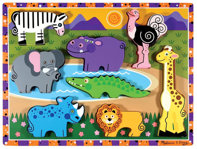 Melissa & Doug Safari Chunky Puzzle (8-pieces)