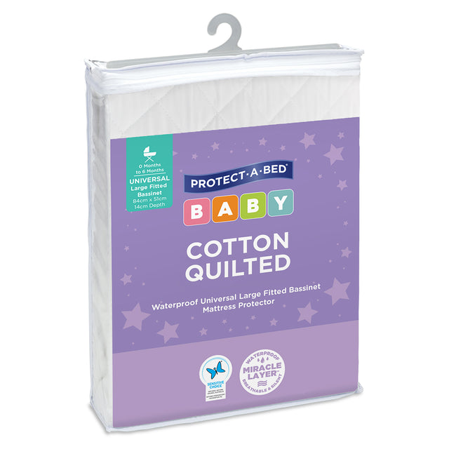 Protect-A-Bed Cotton Quilted Waterproof Large Co-Sleeper Mattress Protector